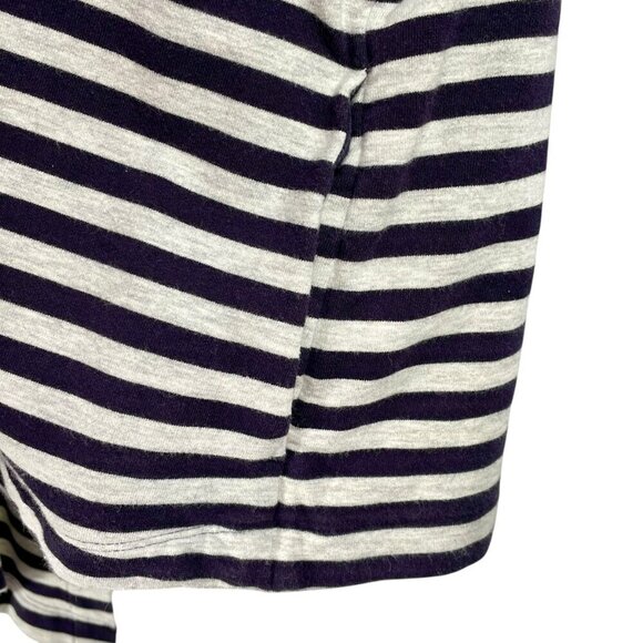 Land's End Cotton Preppy Nautical Sweater Navy & Gray Stripes Size Medium Petite - Picture 10 of 14